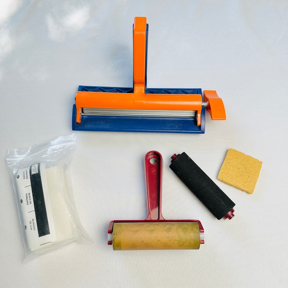 Art Tool Paper Crimper Speedball Rubber Foam Brayer Sanding Block Residue Eraser - Picture 2 of 6